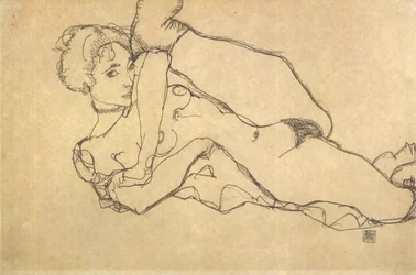 Reclining Nude with Left Leg Drawn Up